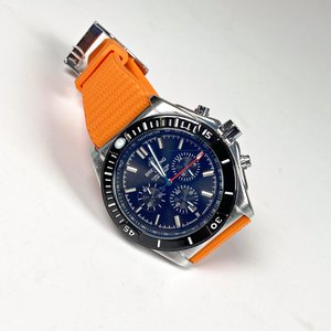 Reloj Breitling Chronomat Caballero Malla Goma Naranja - imagen 2