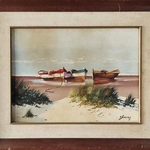 Lote anterior: Óleo "Barcas en la Costa" Atribuido a Oscar Suárez