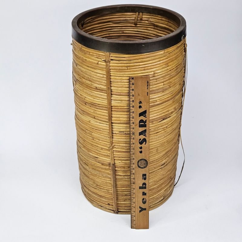 Cesto forrado con borde de bronce - imagen 2