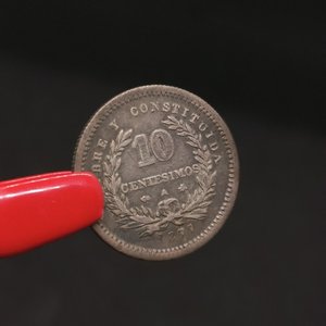Moneda de 10 Centésimos de Uruguay de 1877 en Plata - imagen 6