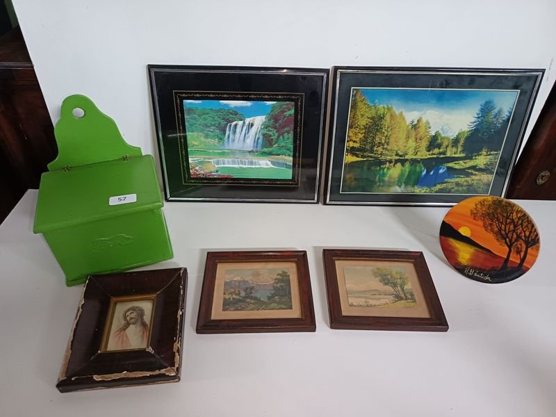 Lote de Cuadros y Caja Decorativa Verde