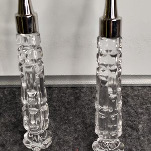 Juego de Cubiertos para Ensalada de Acero Inoxidable y Cristal Tallado - imagen 4