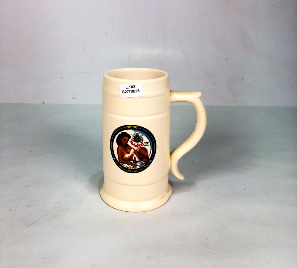 Jarra de Cerveza de Porcelana con Monograma y Diseño "La Negra"