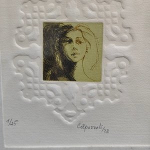 Serigrafía de Capozzoli Firmada con Marco Dorado - imagen 3