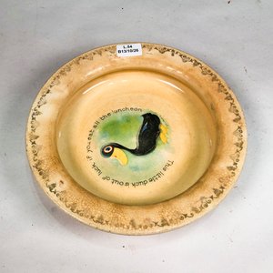 Plato Hondo Infantil de Porcelana Inglesa con Pato y Mensaje - imagen 2