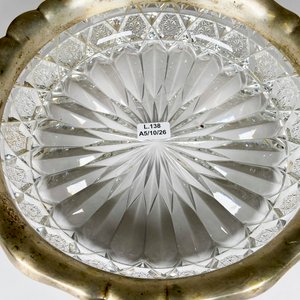 Centro de cristal tallado con borde de plata sellada ,diámetro 25 cm - imagen 4
