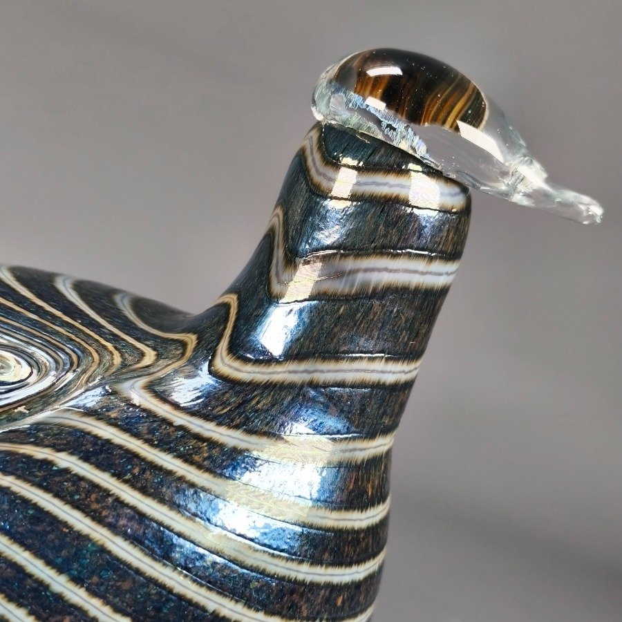Figura Finlandesa en vidrio soplado con fisonomía de pájaro diseñada por OIVA TOIKKA - imagen 7