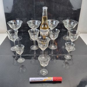 Set de 12 Copas de Cristal Grabadas - imagen 2