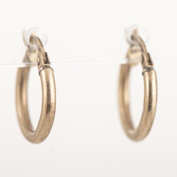 Par de Aros Argolla de Oro 18k - 1.3 cm - imagen 1