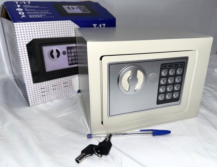 Caja Fuerte T-17 con Panel Digital y Llaves, Nueva en Caja