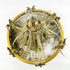 Plafón de Bronce con Cuentas de Cristal y 6 Luces - imagen 2