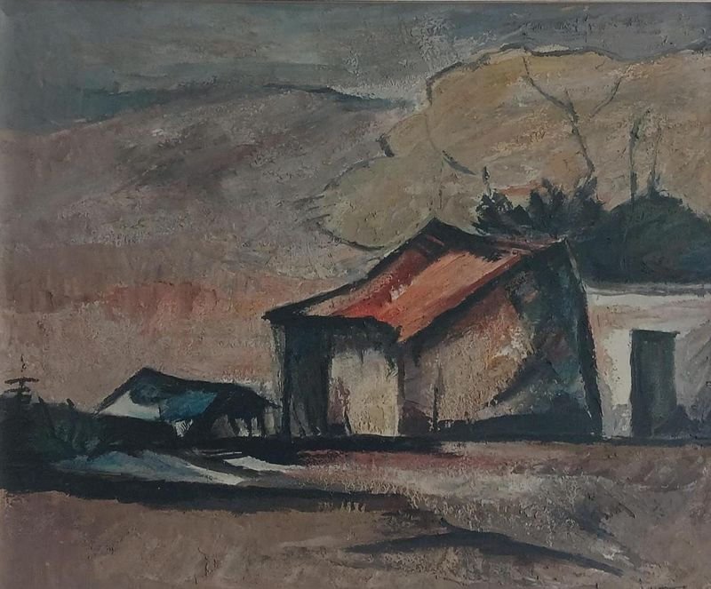 Pintura de Casimiro Motta - Rancho en óleo sobre tela - imagen 2