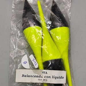 Juego de 3 Boyas de Pesca Balanceadas con Líquido - Negro y Amarillo Fluorescente - imagen 2