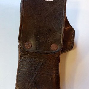 Funda de Pistola de Cuero Estilo Militar/Policial Antigua - imagen 2