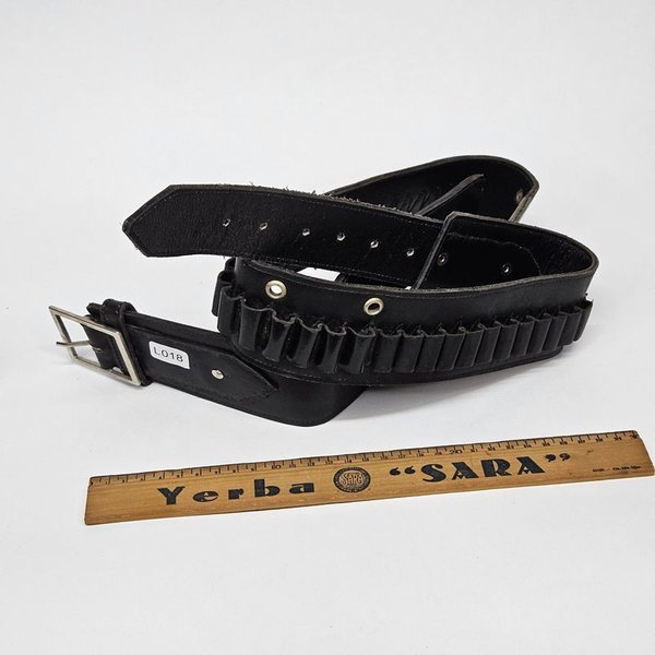 Cinturón de balas de cuero negro - imagen 1