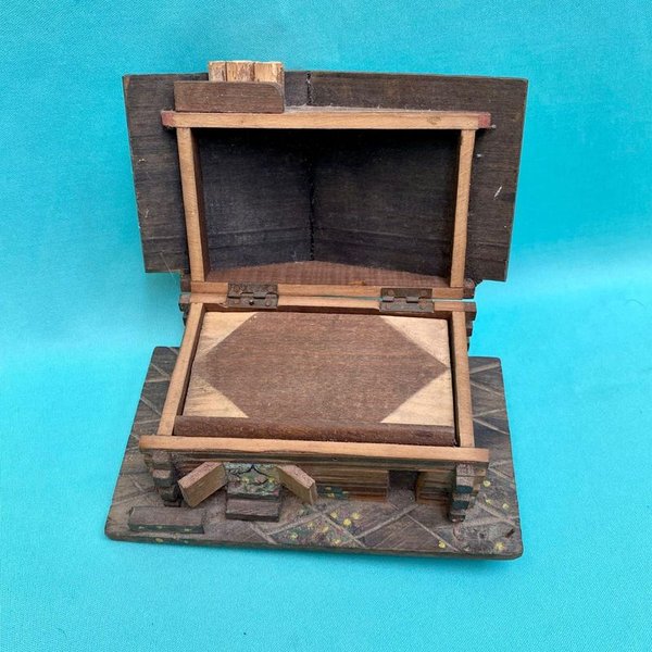 Antigua caja musical de madera suiza Thorens - imagen 8