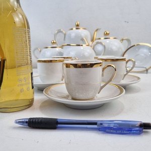 Juego de Servicio de Porcelana Olmos Blanco con Detalles Dorados - 25 Piezas - imagen 10