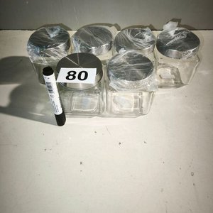 Set de 6 Frascos de Vidrio Cuadrados con Tapa Metálica - imagen 4