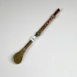 Bombilla de plata y oro labrada - imagen 2