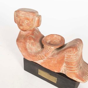 Escultura Chac Mool Azteca Dios de los Sacrificios - Terracota - imagen 2
