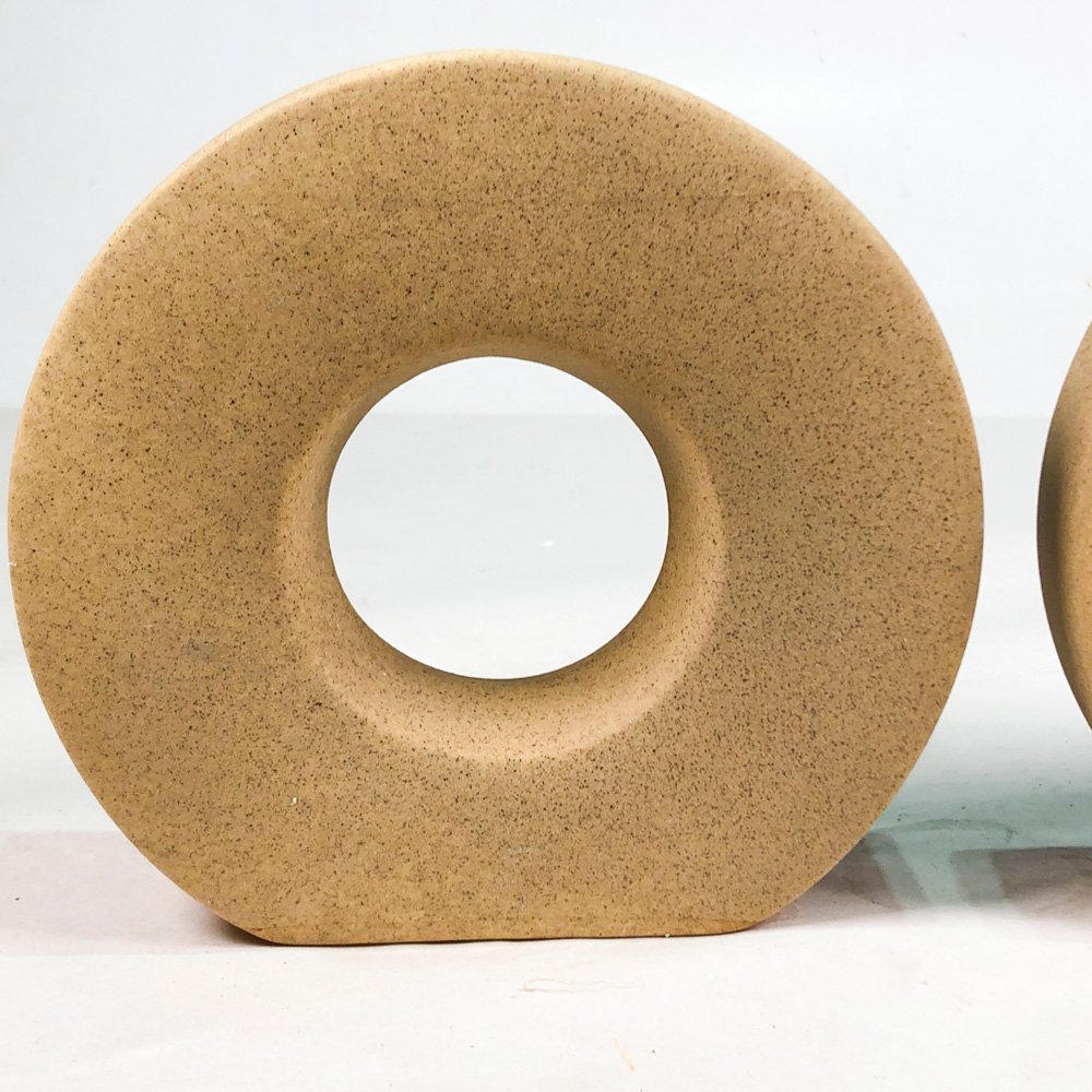 Dos floreros de cerámica beige en buen estado - imagen 3