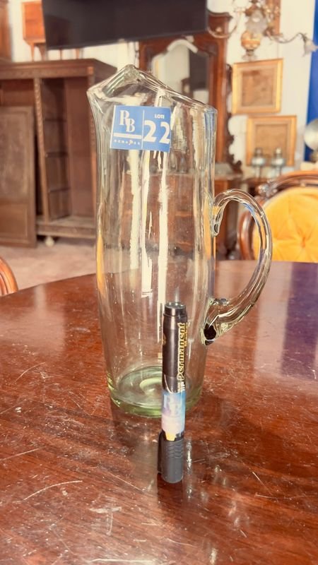 JARRA VIDRIO SOPLADO CON ASA - Vaso de vidrio claro con asa - imagen 6