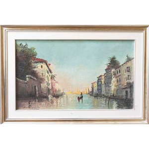 Lote siguiente: Pintura al óleo "Venecia" de Vernini, 41 x 70 cm