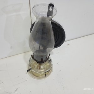 Antiguo Farol/Lámpara de Pared a Kerosene con Tubo de Vidrio y Mechero - imagen 4