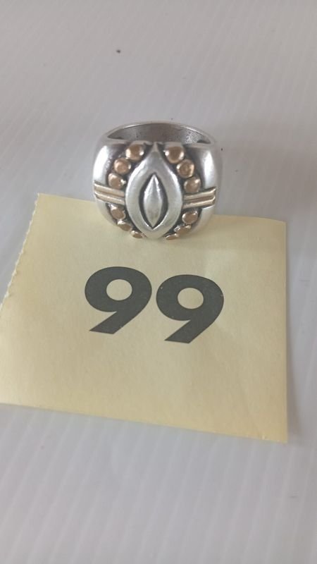 Anillo de plata y oro para dama