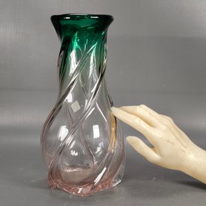 Juego de 2 piezas de cristal: Florero bicolor y despojador ámbar - imagen 9