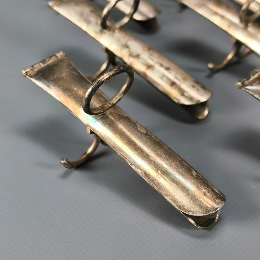 Juego de pinzas para espárragos en metal plateado - imagen 3