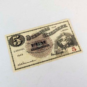 Lote anterior: Billete de Suecia 5 Coronas de 1949 - Raro y en Buen Estado