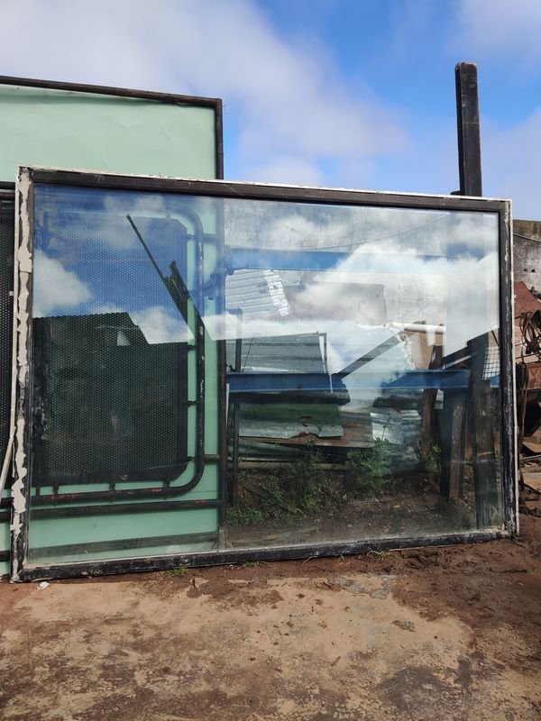 Ventana Fija DVH Aluminio Negro 296x217x6 cm