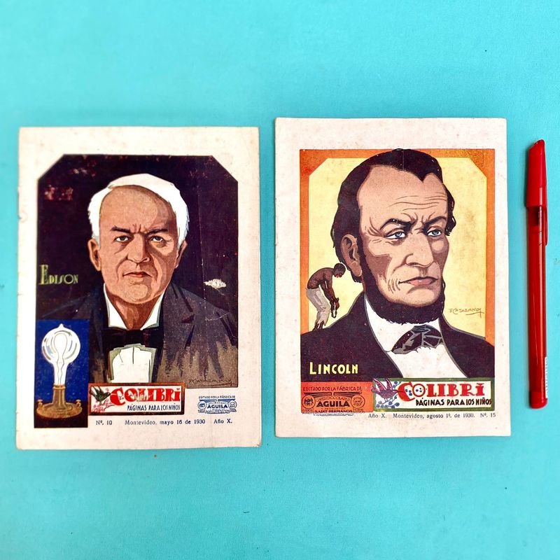 Revistas Colibrí Antiguas: Edison y Lincoln, Año 1930