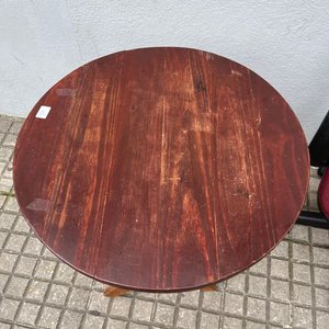 Mesa Plegable Circular de Madera y Silla de Escritorio Tapizada - imagen 4