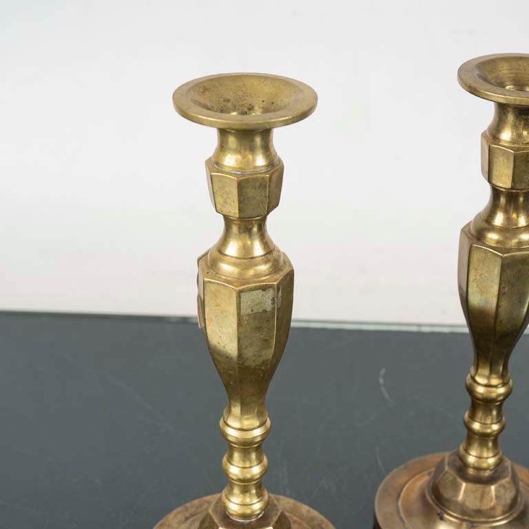 Candeleros de bronce macizos para velas - imagen 2