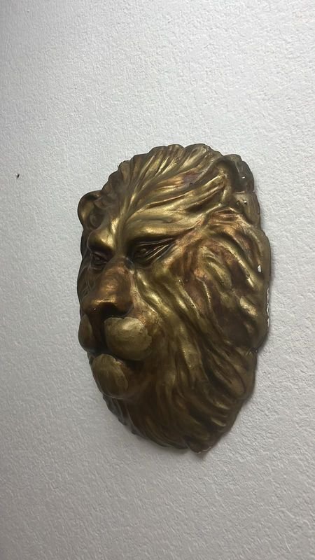 Rostro de León en Yeso con Textura Detallada - imagen 3