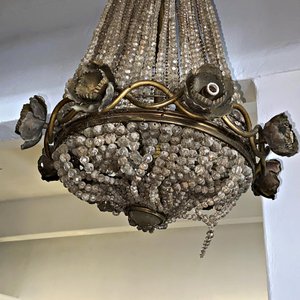 Araña Francesa de Bronce y Cristal con Ocho Luces - imagen 3