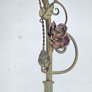 Base de Lámpara de Pie Antigua de Hierro con Detalles Florales - imagen 4