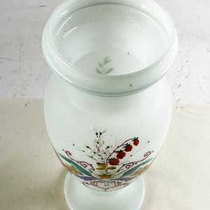 Potiche de Vidrio Esmerilado Blanco con Esmalte Decorativo - 38.5 cm (Sin Tapa) - imagen 2