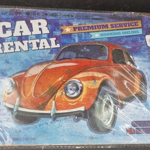 Lote siguiente: Chapa Decorativa "Car Rental" con Diseño de Fusca Vintage