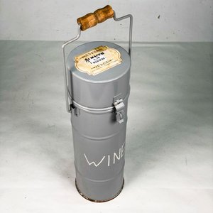 Botellero Vintage de Metal con Tapa Abatible y Asa de Madera - imagen 4