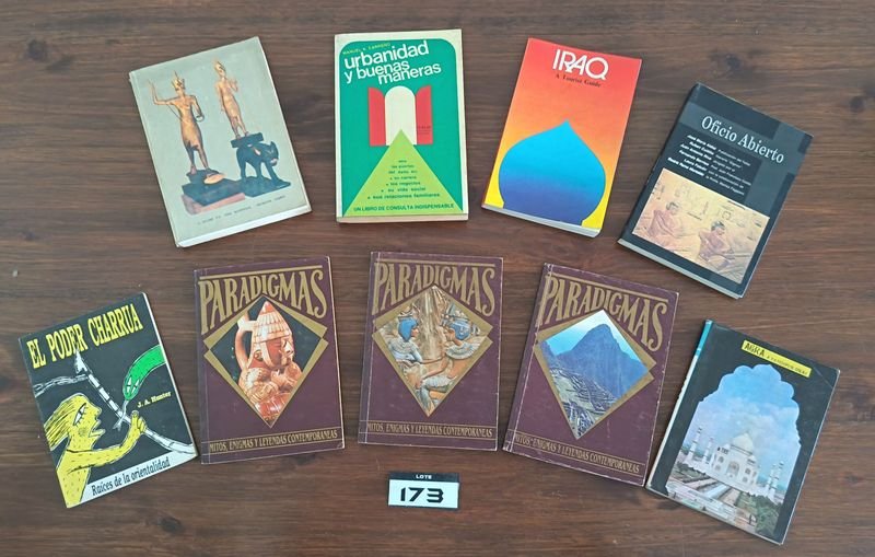 Conjunto de Libros: El Poder Charrúa, Túpac Amaru, Oficio Abierto, Paradigmas (3 tomos), Guías de India e Irak, Urbanidad y Buenas Maneras