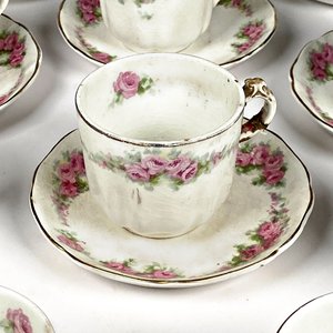 Juego de 17 Pocillos de Café y Platillos de Loza Inglesa Royal Vitreous - imagen 2