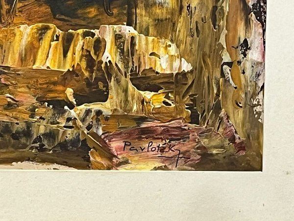 Pintura abstracta técnica mixta firmada por Pavlotzky - imagen 2
