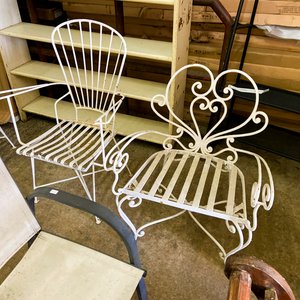 Juego de Muebles de Exterior de Hierro Forjado Blanco - imagen 2