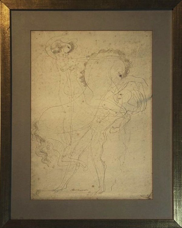 Dibujo a tinta atribuido a Nerses Ounanian, 1950