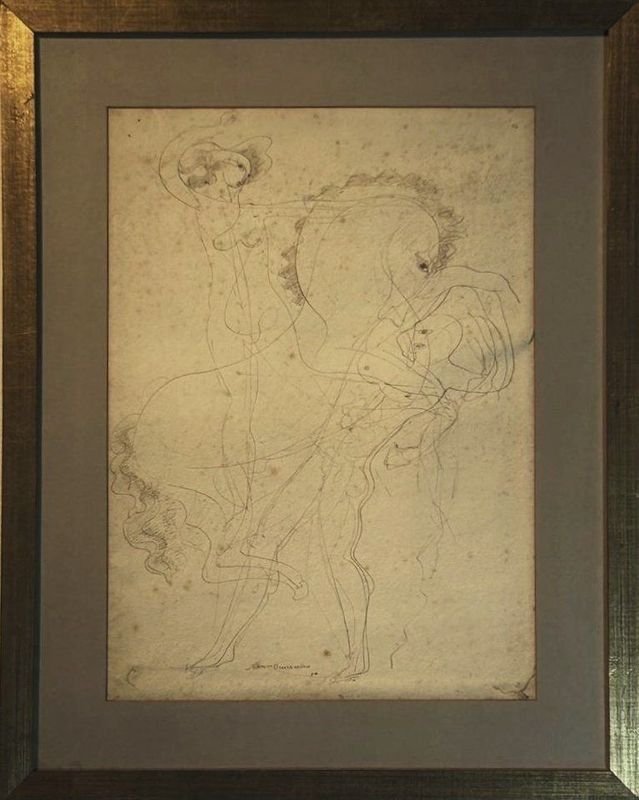 Dibujo a tinta atribuido a Nerses Ounanian, 1950