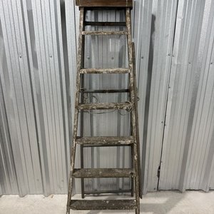 Escalera Tijera Plegable de Madera y Metal con 6 Peldaños - imagen 8