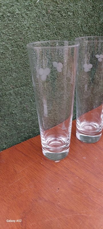 Vasos de cristal claro con diseños florales - imagen 2